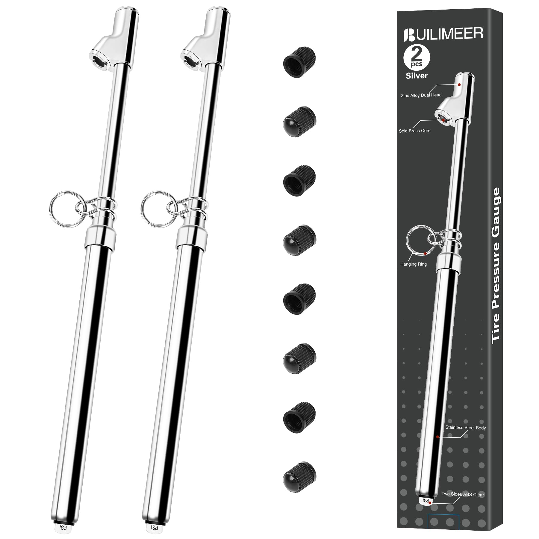 2-Pack Dual Head Tire Pressure Gauge - image 1