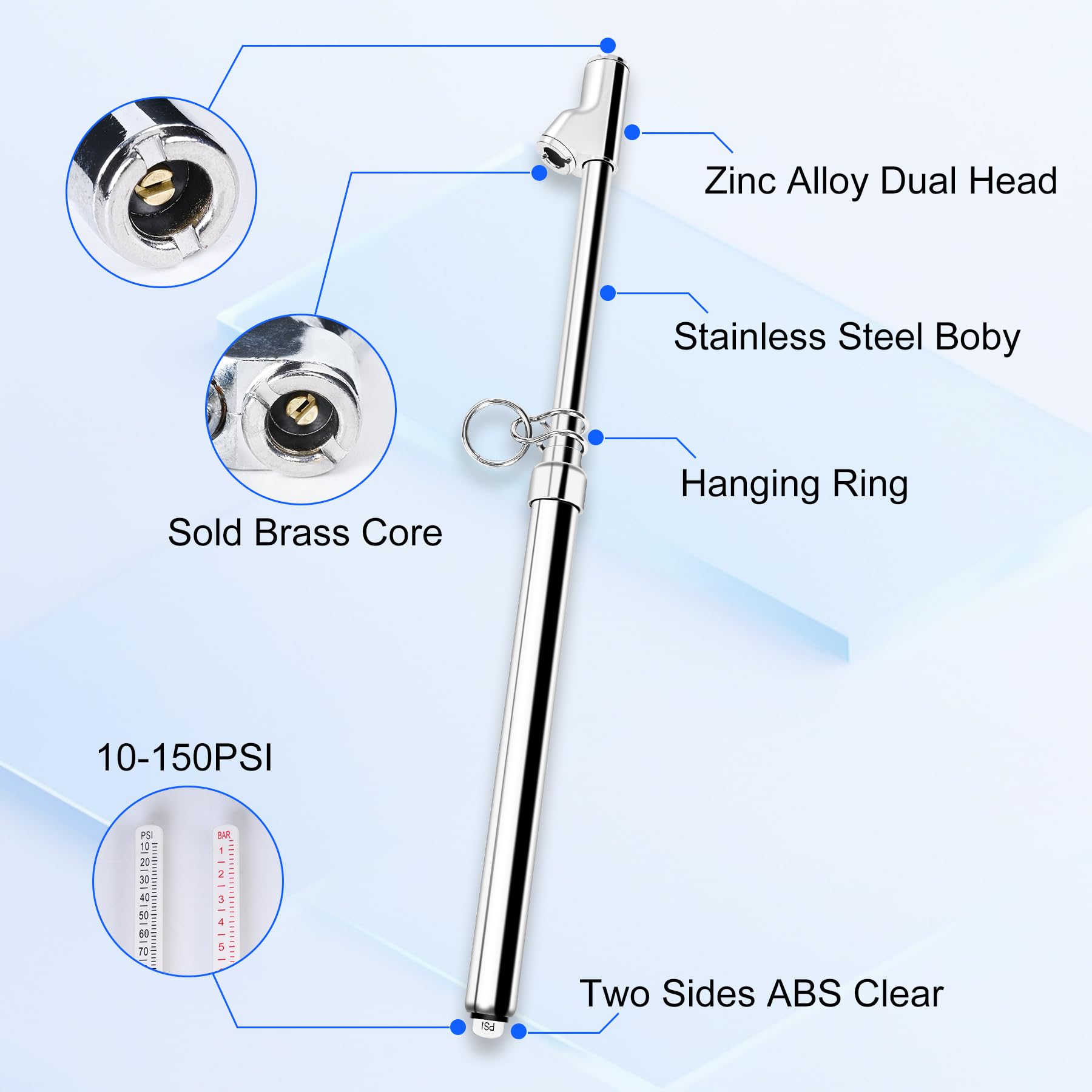 2-Pack Dual Head Tire Pressure Gauge - image 3