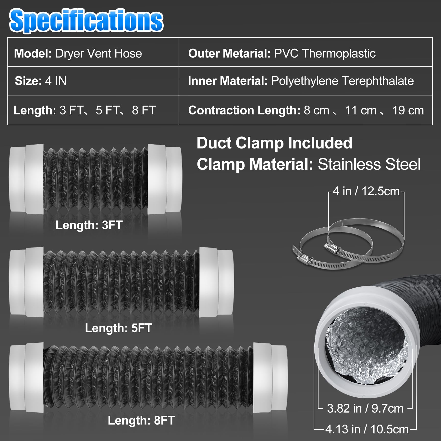 Heavy Duty 4-Inch Flexible Dryer Vent Hose - image 5