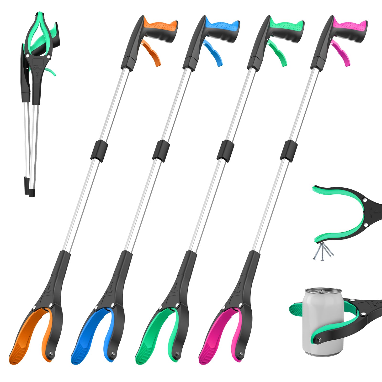 4 pack 32 inch trash grabber tool main image