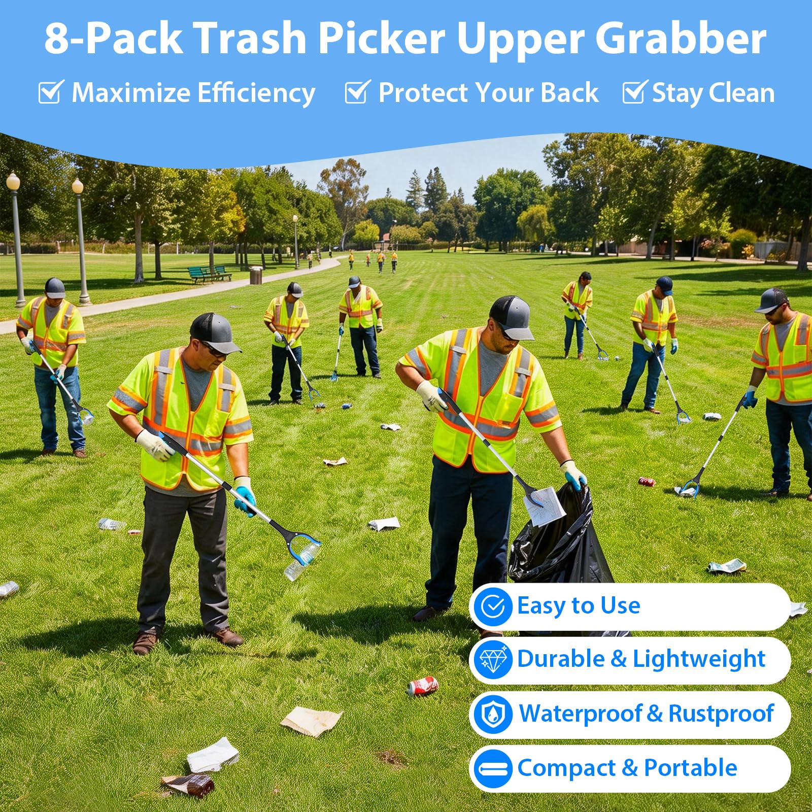 8 pack 32 inch grabber reacher tool lifestyle image