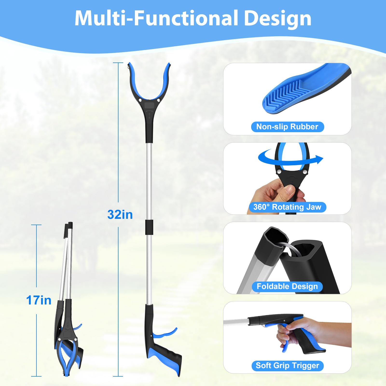 8 pack 32 inch grabber reacher tool image 5