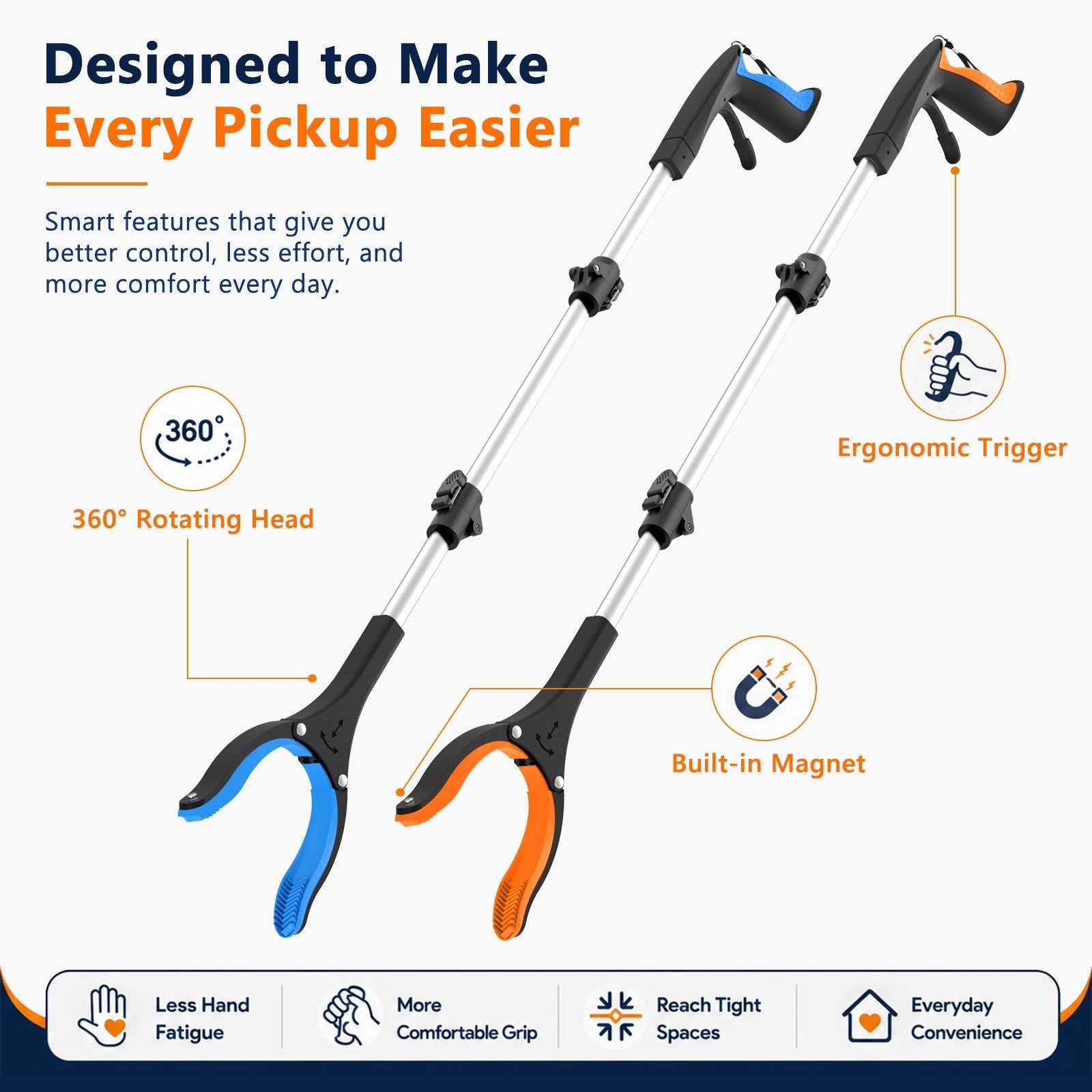36 Inch Foldable Grabber Reacher Tool 2 Pack - Image 3