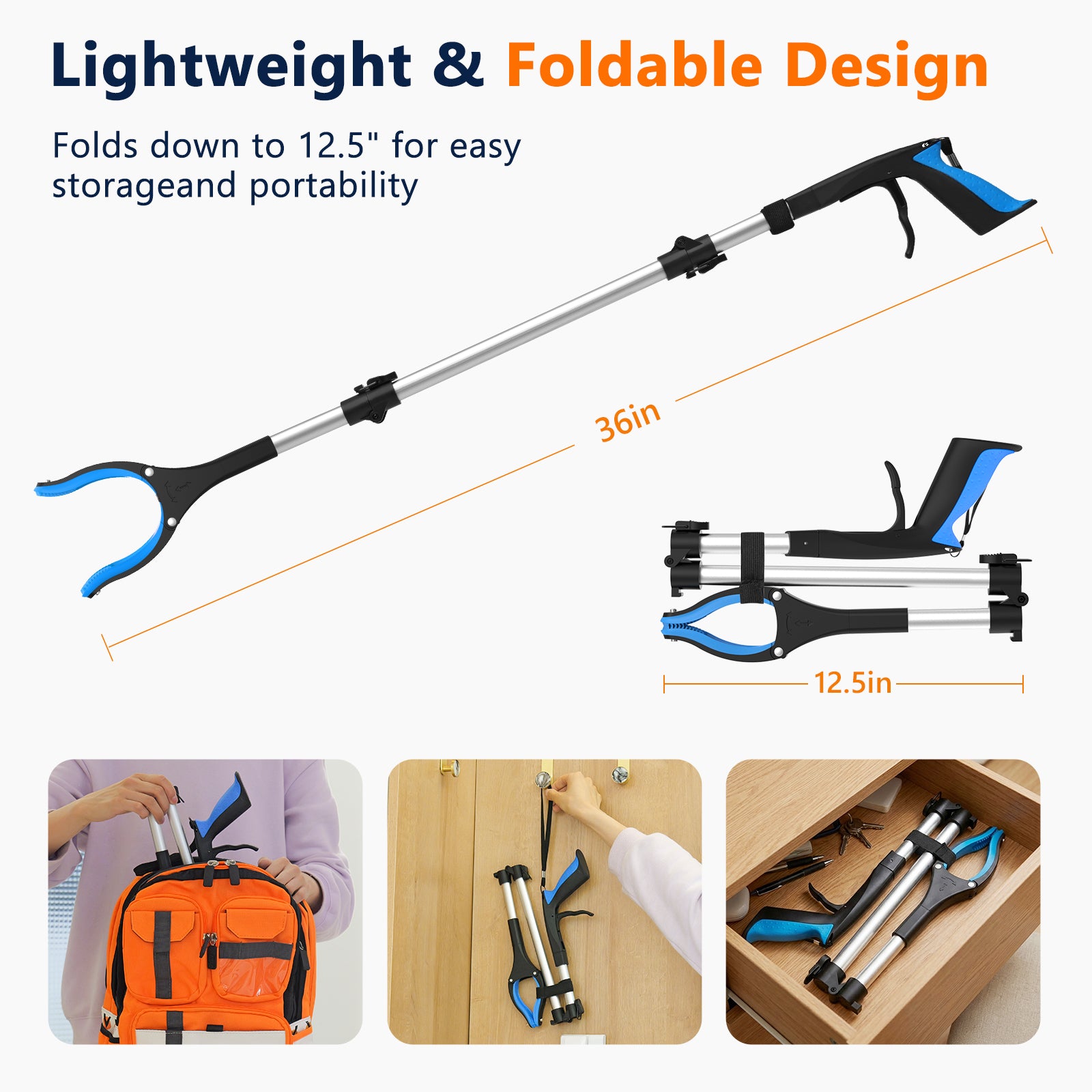 36 Inch Foldable Grabber Reacher Tool 2 Pack - Image 4