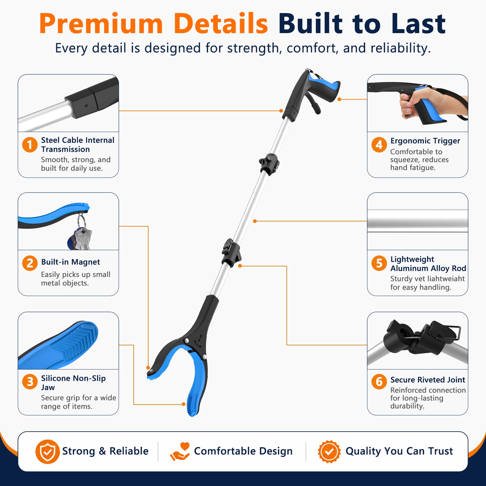 36 Inch Foldable Grabber Reacher Tool 2 Pack - Image 5